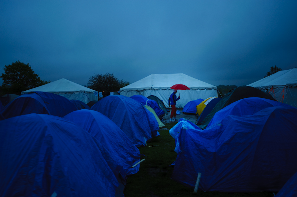 night-time in the camp